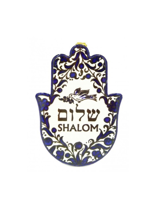קיר קרמיקה חמסה עם יונת שלום שלום דה... | קישוטי שולחן